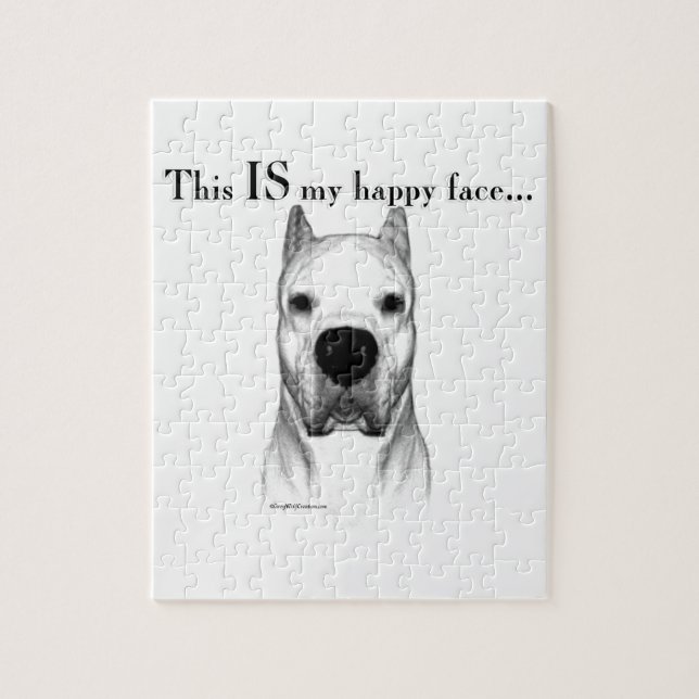 Quebra-cabeça Dogo Argentino Happy Face (Vertical)