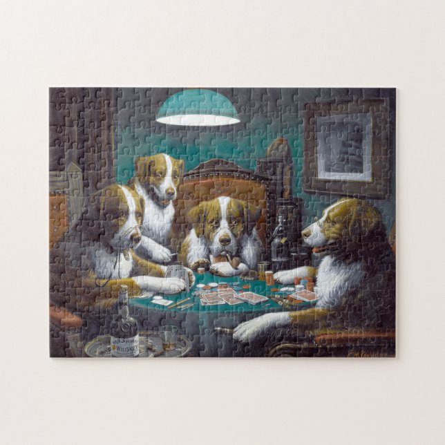 Quebra-cabeça Dogs Playing Poker Cassius Marcellus Coolidge 1894 (Horizontal)