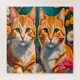 Quebra-cabeça Dois adoráveis gatos malhados ruivos