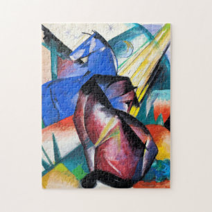 Quebra-cabeça Dois cavalos vermelhos e azuis de Franz Marc