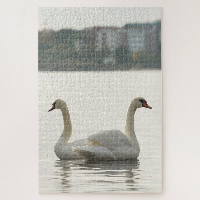 Quebra-cabeça Dois cisnes (Vertical)