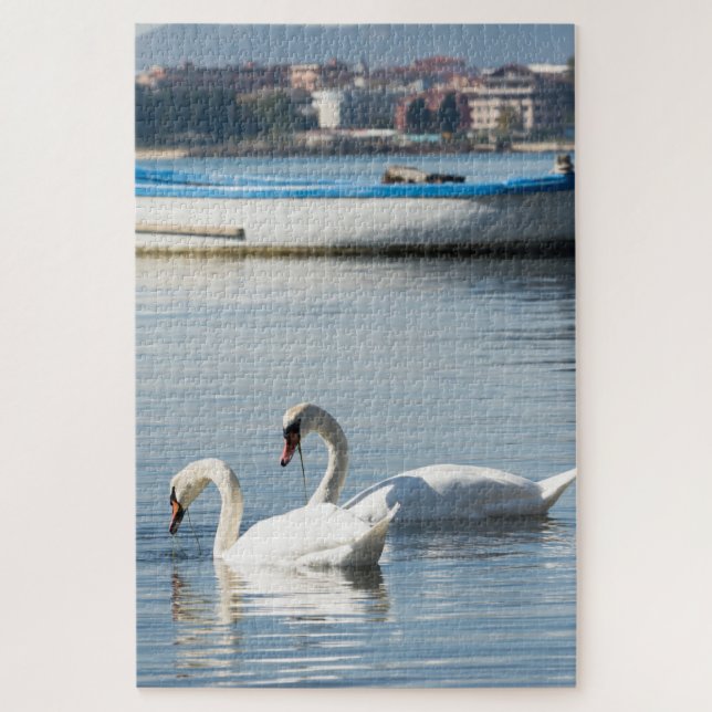 Quebra-cabeça Dois cisnes (Vertical)