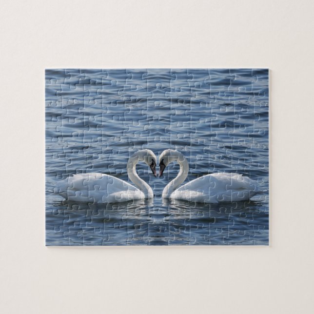 Quebra-cabeça Dois cisnes na água (Horizontal)