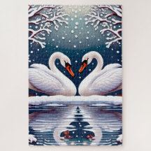 Dois elegantes cisnes brancos