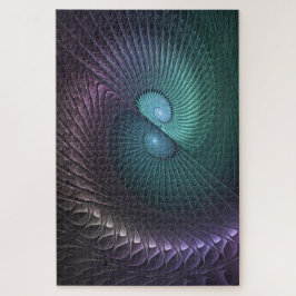 Quebra-cabeça Dois Espirais Coloridos Arte Fractal Moderna Abstr