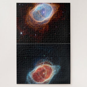 Quebra-cabeça dois fotos diferentes da nebulosa do anel
