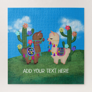 Quebra-cabeça Dois Llamas Cute