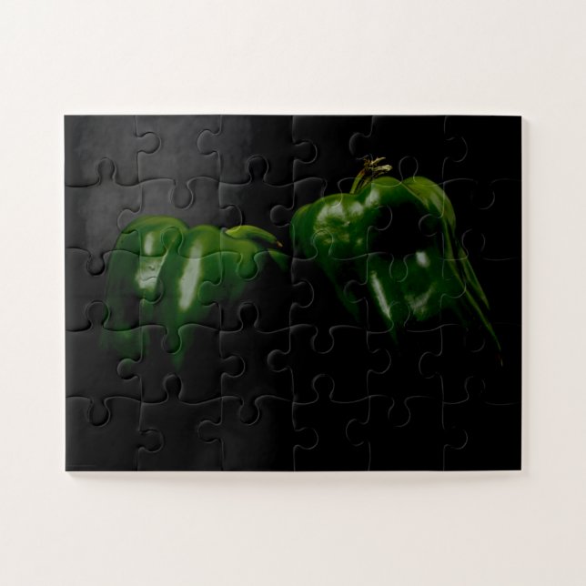 Quebra-cabeça Dois pimentões verdes 11x14 jpcnm de 30pc (Horizontal)