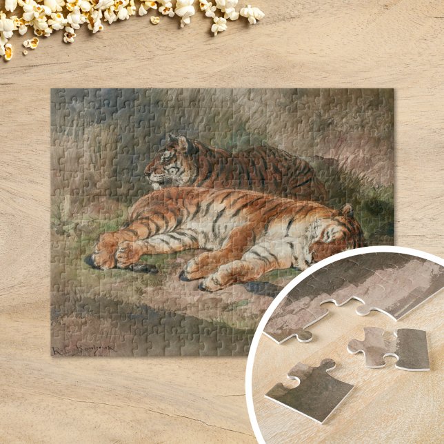 Quebra-cabeça Dois Tigres Deitados | Rosa Bonheur (Criador carregado)