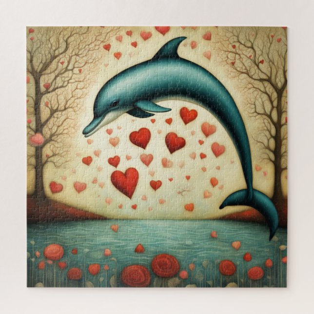 Quebra-cabeça Dolphin Love 3 (Vertical)