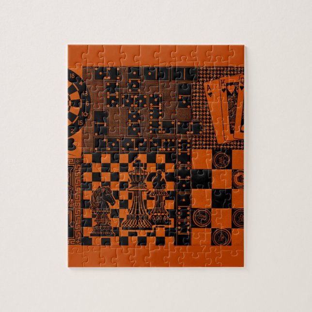 Quebra-cabeça dominó de xadrez damas dominos (Vertical)