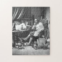 Quebra-cabeça Don Quixote em seu estudo