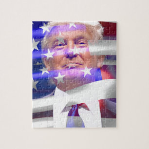 Quebra-cabeça donald trump american flag