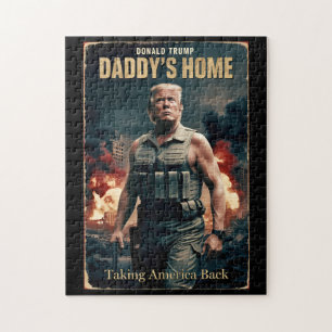 Quebra-cabeça Donald Trump Pai Casa Engraçado Filme de Natal