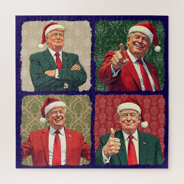 Quebra-cabeça Donald Trump Pop Art Christmas Puzzle MAGA Holiday (Vertical)
