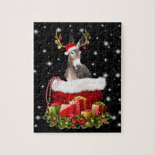 Quebra-cabeça Donkey Lover Gift   Feliz Donkey Feliz Natal