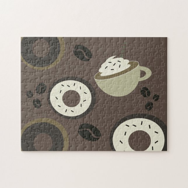 Quebra-cabeça Donuts de Grãos de Café Doce Barista (Horizontal)