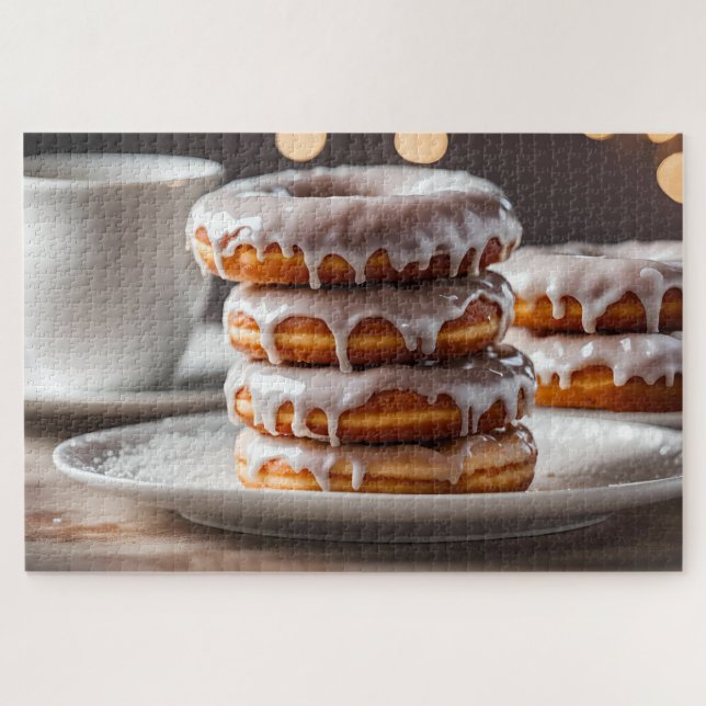 Quebra-cabeça Donuts Glaceados de Baunilha (Horizontal)
