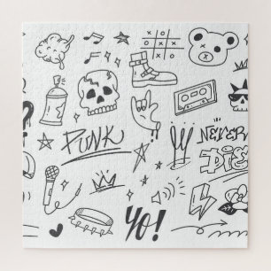 Quebra-cabeça Doodles de grafite: Punk Music Scribble