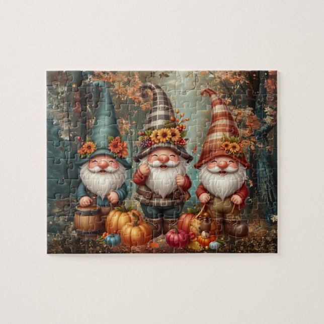 Quebra-cabeça dos Gnomos de Ação de Graças (Horizontal)