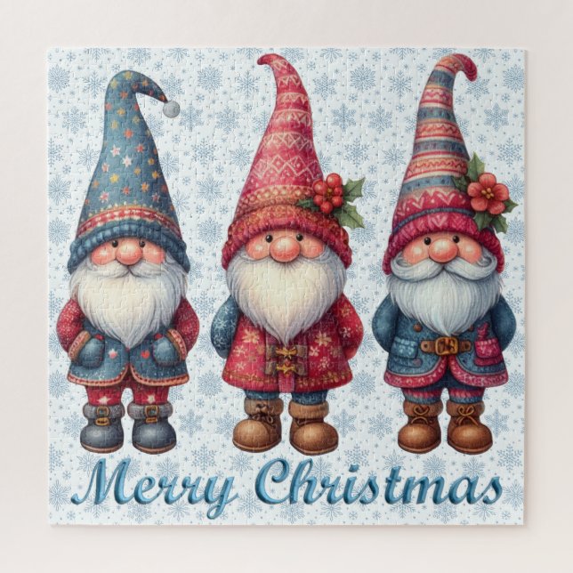 Quebra-cabeça dos Gnomos de Natal (Vertical)