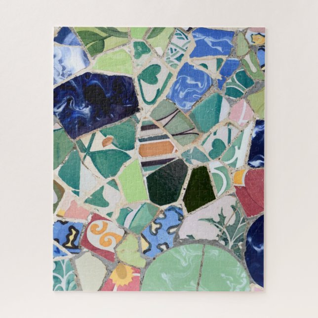 Quebra-cabeça dos mosaicos de Guell do parque (Vertical)