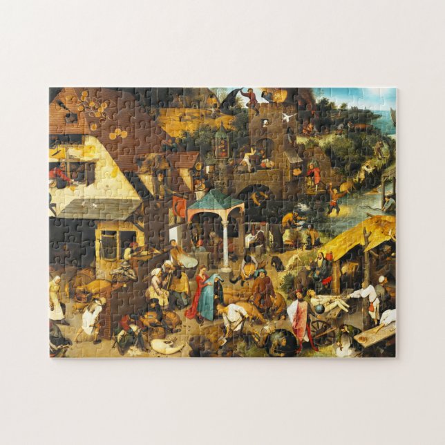 Quebra-cabeça dos provérbio de Pieter Bruegel (Horizontal)