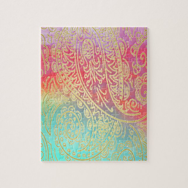 Quebra-cabeça Dourada aquarela (Vertical)