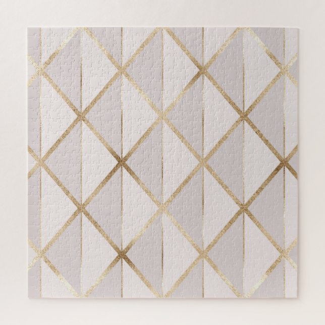 Quebra-cabeça Dourado brilho, padrão geométrico de rhombus. (Vertical)