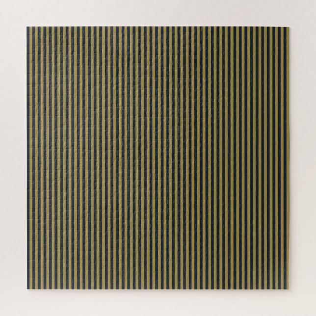 Quebra-cabeça Dourado fino Elegante e Marinho Vertical Strips Ve (Vertical)