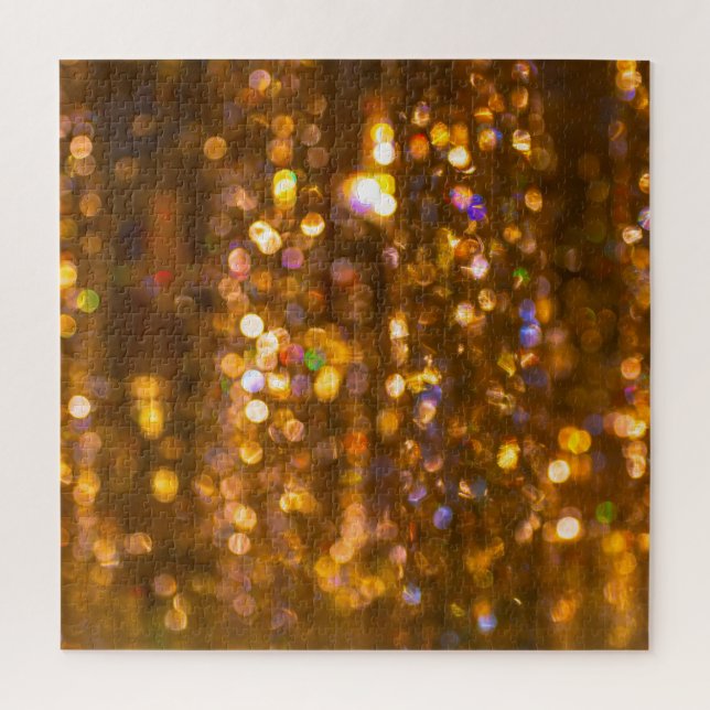 Quebra-cabeça Dourado Natal: Fundo Abstrato de desfocado (Vertical)
