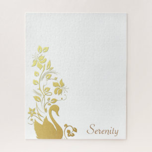Quebra-cabeça Dourado Swan Floral