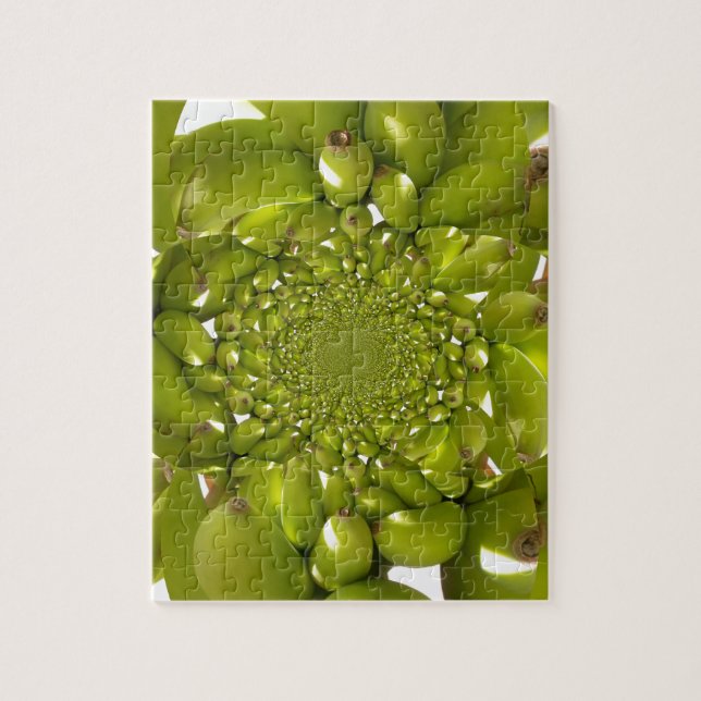 Quebra-cabeça Dourado Verde: Banana Torre Tropical Caleidoscópio (Vertical)