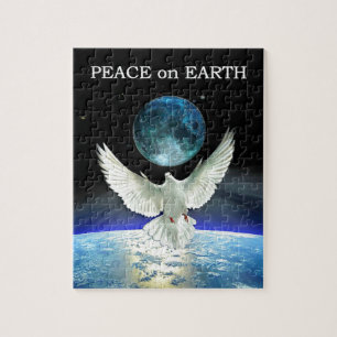 Quebra-cabeça Dove of Peace over Planet Earth