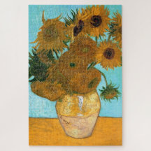 Doze girassóis em um vaso (pintura em vida estátic