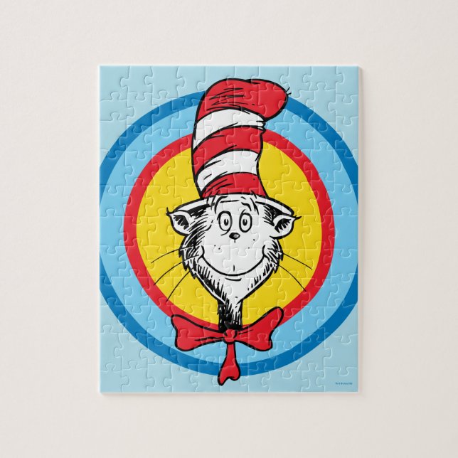 Quebra-cabeça Dr. Seuss | Gato no Chapéu Gráfico da Cabeça (Vertical)