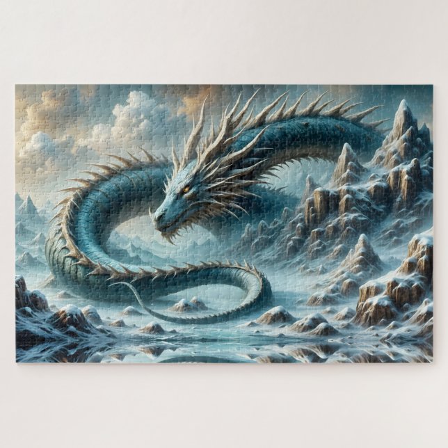 Quebra-cabeça Dragão acorda em um mundo gelado (Horizontal)