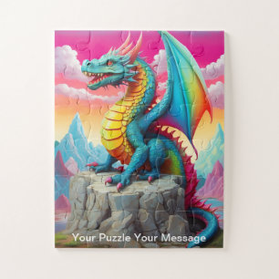 Quebra-cabeça Dragão Amigável Colorido Para Crianças