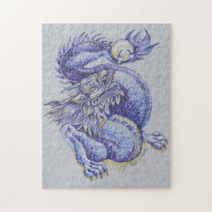Quebra-cabeça Dragão Azul