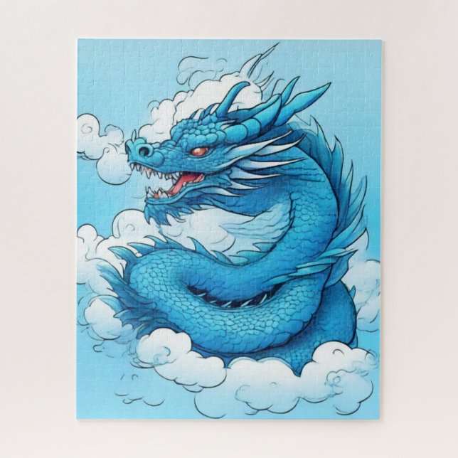 Quebra-cabeça Dragão chinês nas nuvens (Vertical)