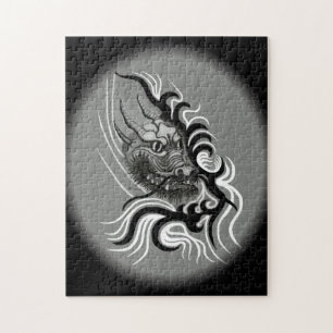 Quebra-cabeça Dragão chinês no estilo da tatuagem