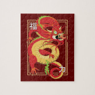 Quebra-cabeça Dragão Chinês Vermelho