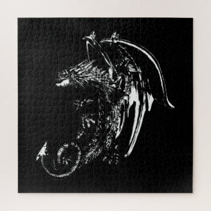 Quebra-cabeça Dragão da Fantasia Noturna Dragão Místico Sombrio