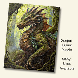 Quebra-cabeça Dragão da Floresta Verde Dourada