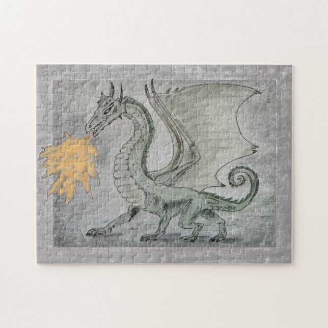 Quebra-cabeça Dragão de Breve-Fogo (Horizontal)