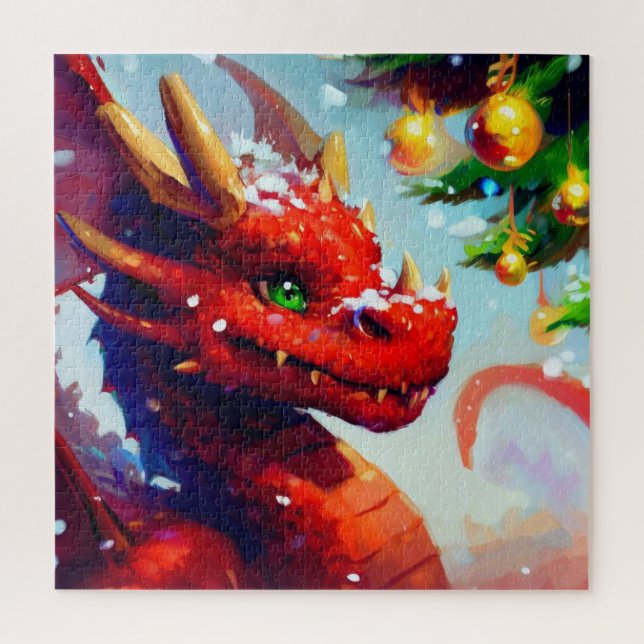 Quebra-cabeça Dragão de Natal (2) (Vertical)