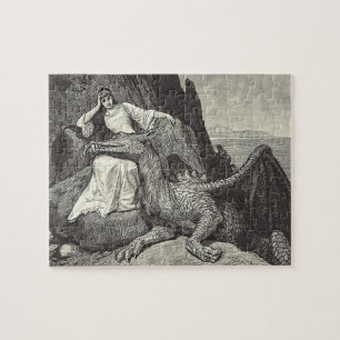 Quebra-cabeça Dragão e donzela do animal de estimação