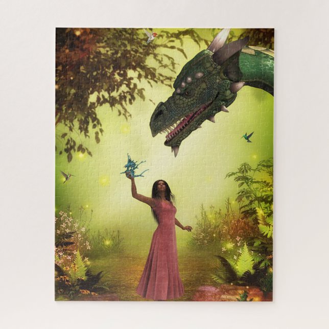 Quebra-cabeça Dragão e mulheres (Vertical)