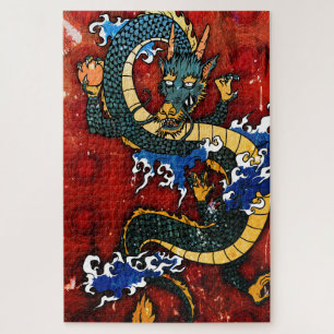 Quebra-cabeça Dragão Japonês - Boa Fortuna