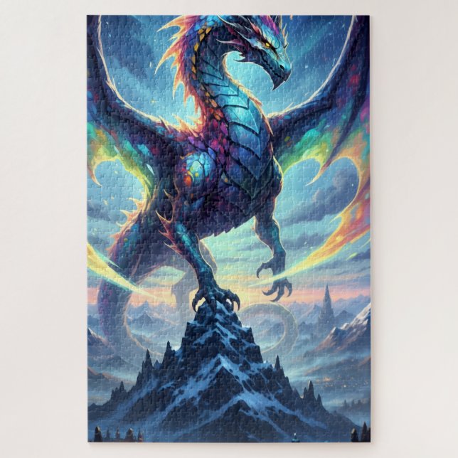 Quebra-cabeça Dragão Majestoso e Colorido (Vertical)